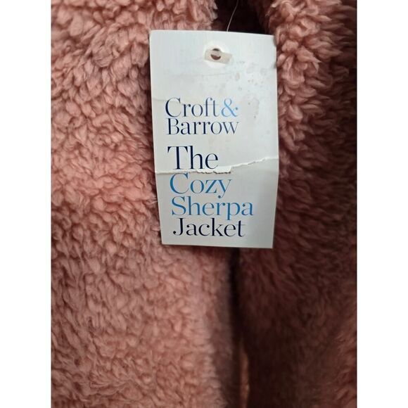 Croft & Barrow The Cozy Sherpa Jacket Fleece Faux Furr Pink Nikta Size XL - Picture 3 of 9